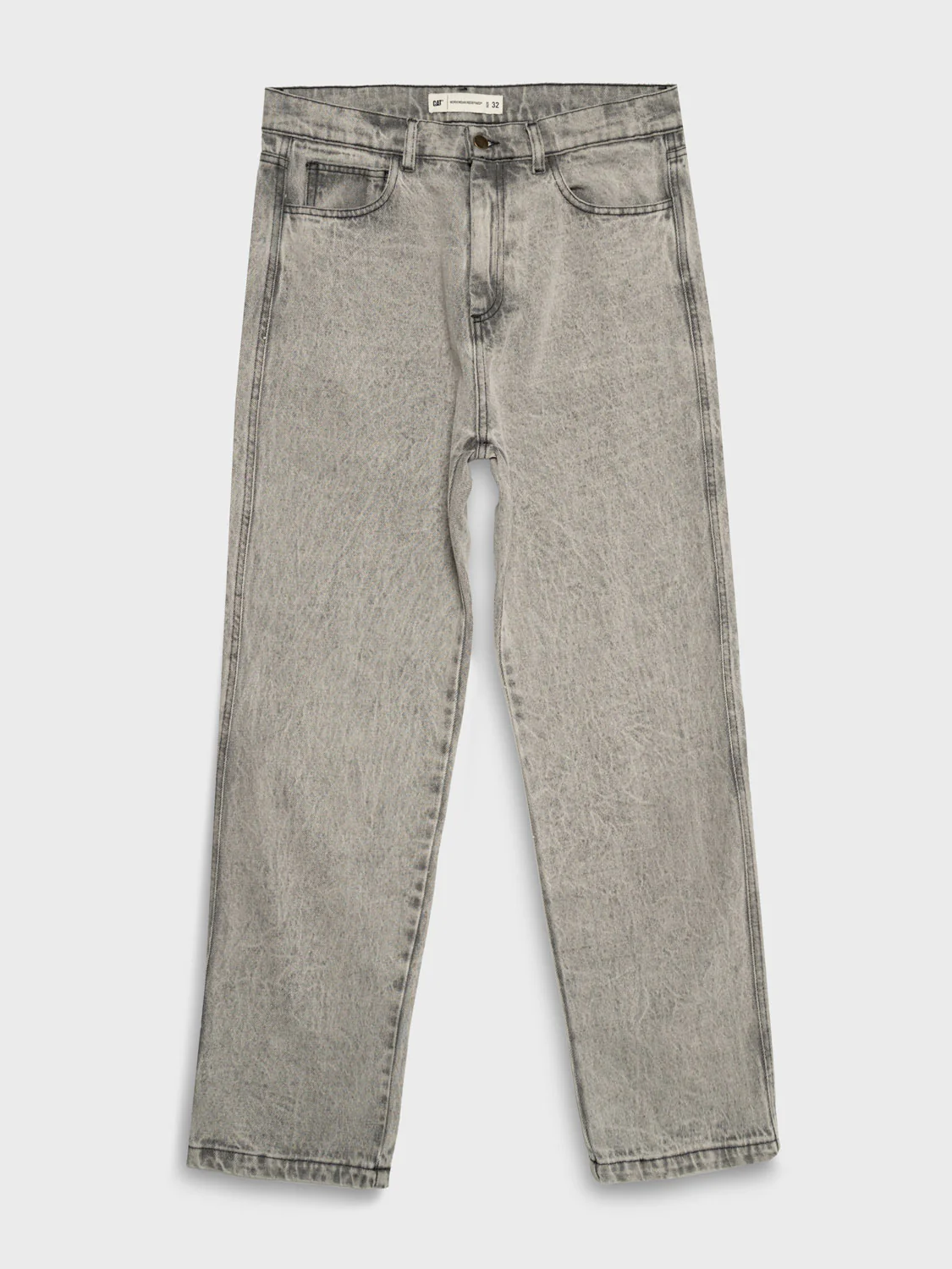 Black Denim 5 Pkt Pants With Acid Wash